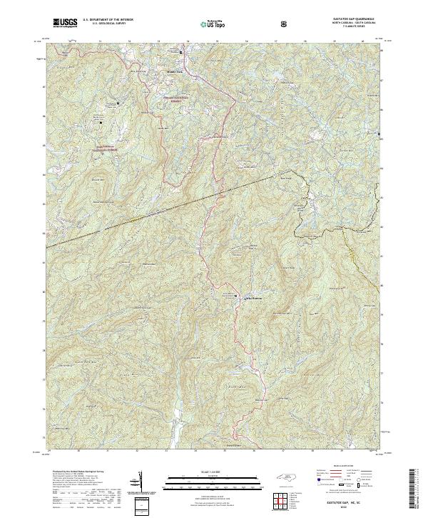 Eastatoe Gap topographic map thumbnail