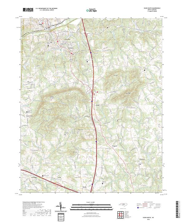 Elkin South topographic map thumbnail