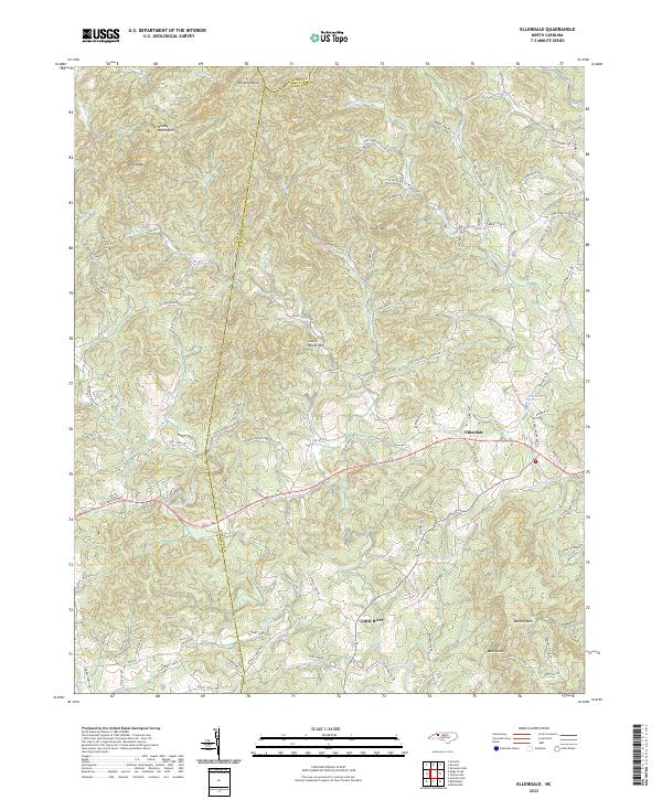 Ellendale topographic map thumbnail