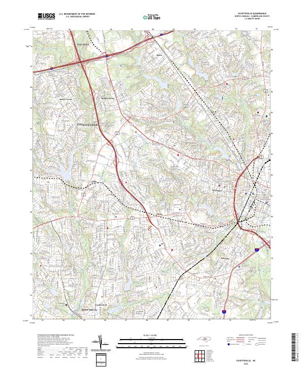 Fayetteville topographic map thumbnail