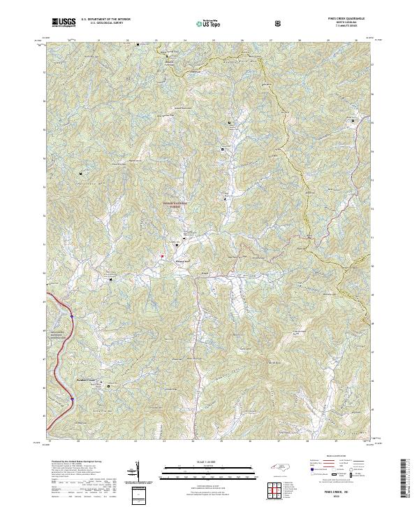 Fines Creek topographic map thumbnail