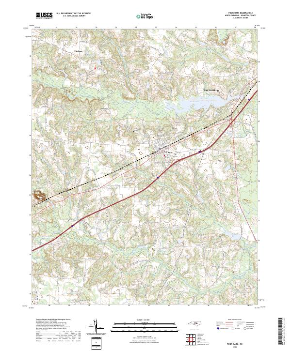 Four Oaks topographic map thumbnail