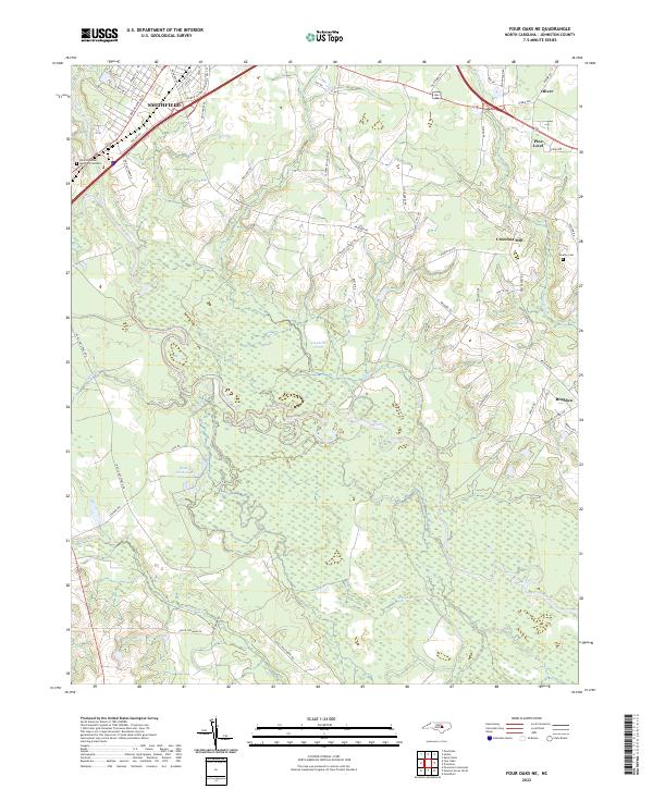 Four Oaks NE topographic map thumbnail