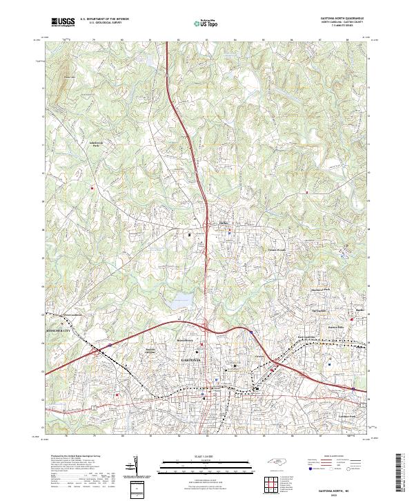 Gastonia North topographic map thumbnail