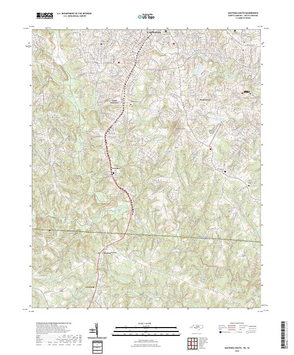 Gastonia South topographic map thumbnail
