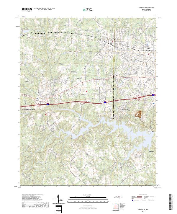 Gibsonville topographic map thumbnail