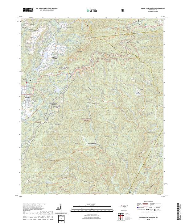 Grandfather Mountain topographic map thumbnail