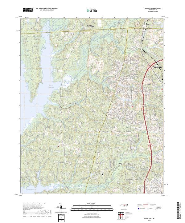 Green Level topographic map thumbnail