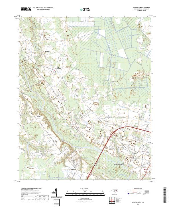Greenville NW topographic map thumbnail