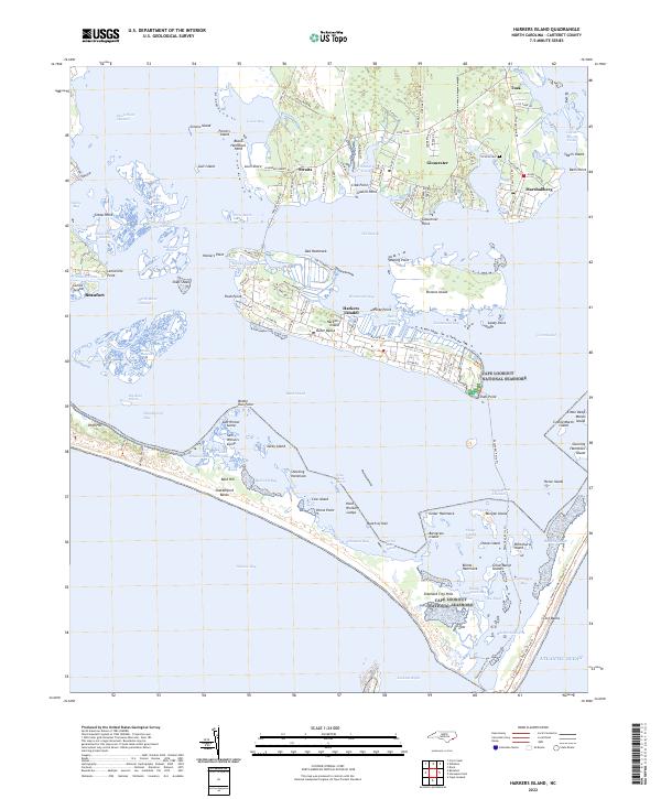 Harkers Island topographic map thumbnail