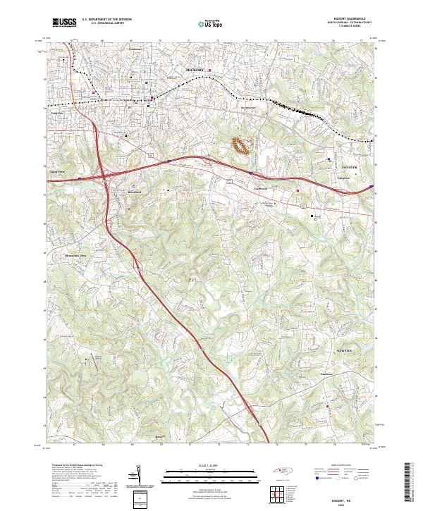 Hickory topographic map thumbnail