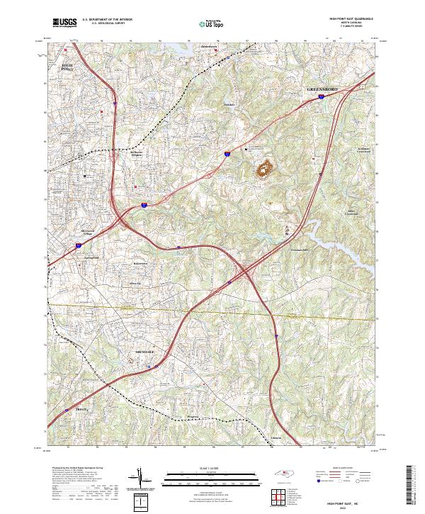 High Point East topographic map thumbnail