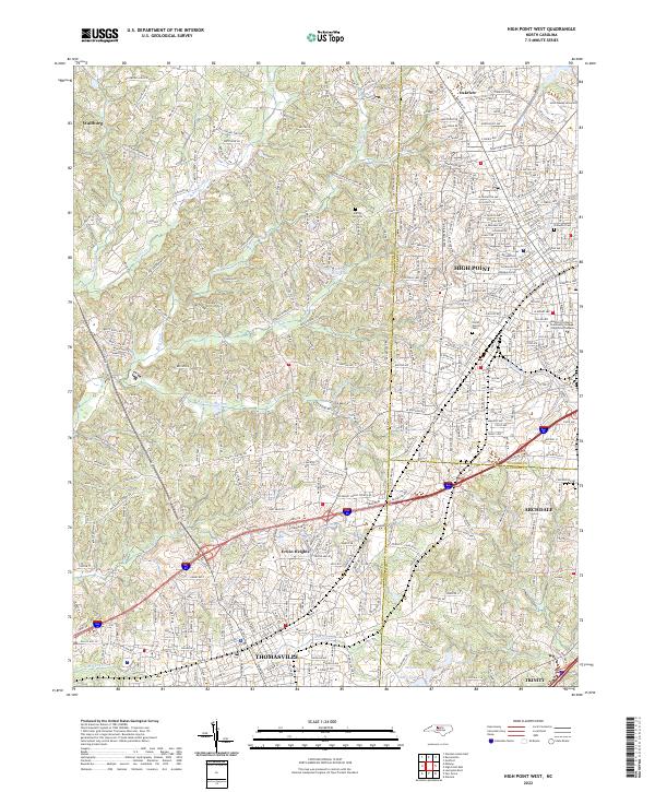 High Point West topographic map thumbnail