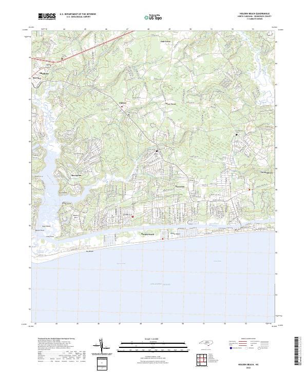 Holden Beach topographic map thumbnail