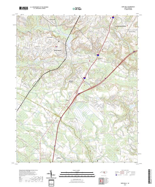 Hope Mills topographic map thumbnail