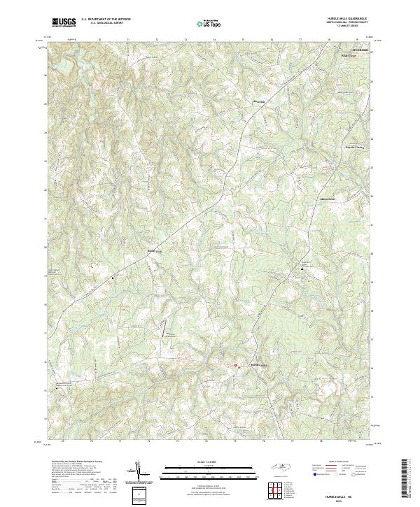 Hurdle Mills topographic map thumbnail