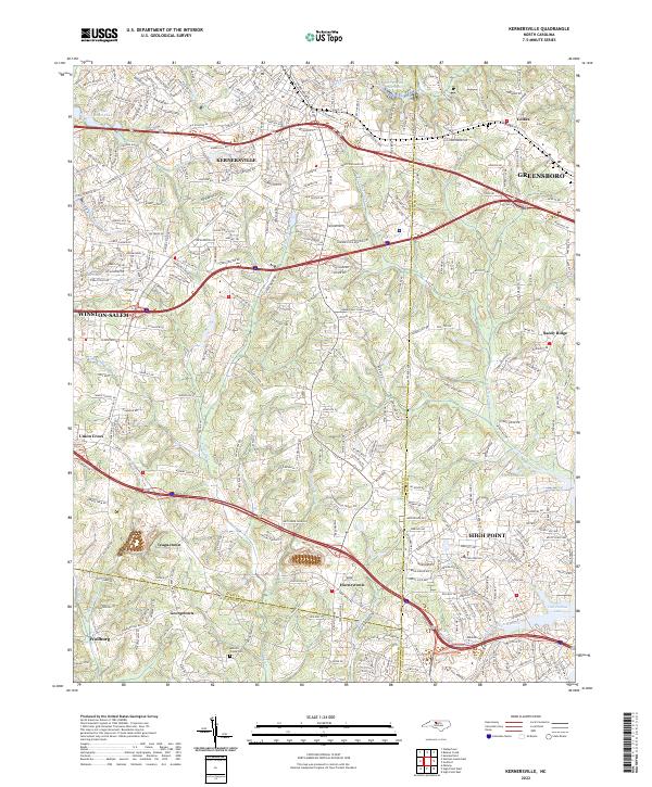 Kernersville topographic map thumbnail