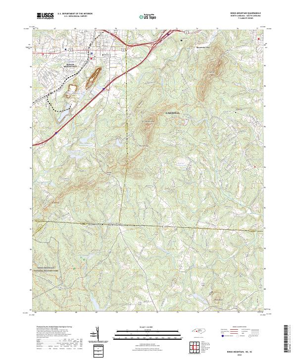 Kings Mountain topographic map thumbnail
