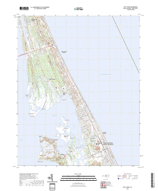 Kitty Hawk topographic map thumbnail