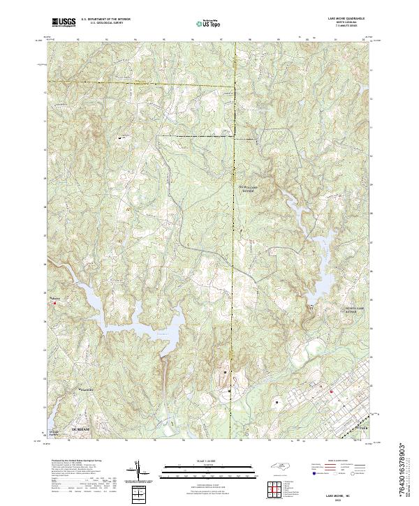 Lake Michie topographic map thumbnail