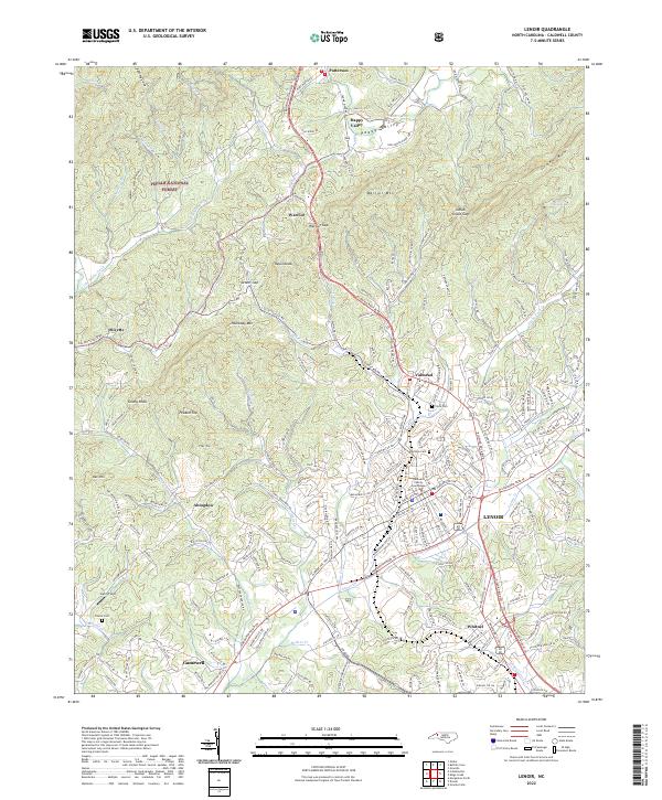 Lenoir topographic map thumbnail