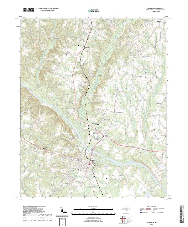 Lillington topographic map thumbnail