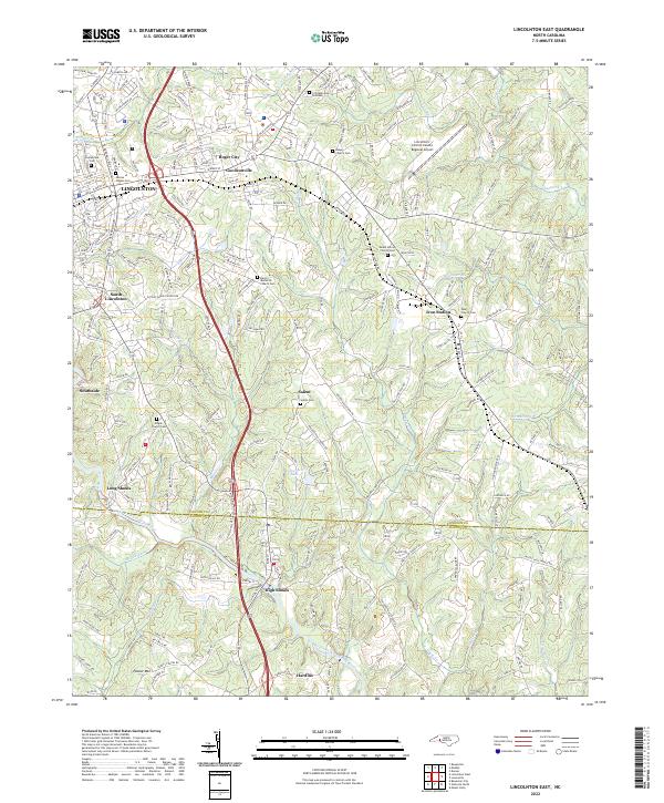 Lincolnton East topographic map thumbnail