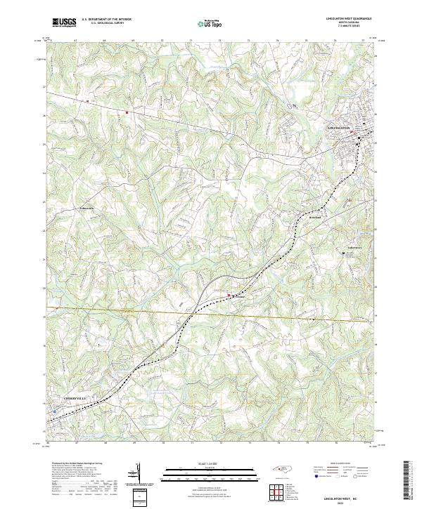 Lincolnton West topographic map thumbnail