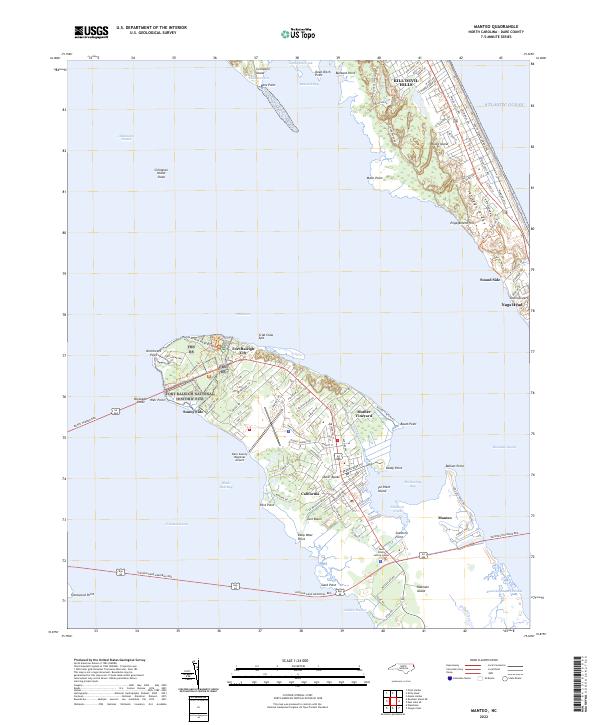 Manteo topographic map thumbnail