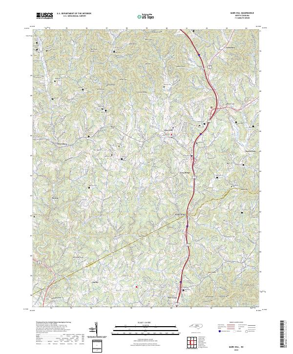 Mars Hill 2022 topographic map thumbnail