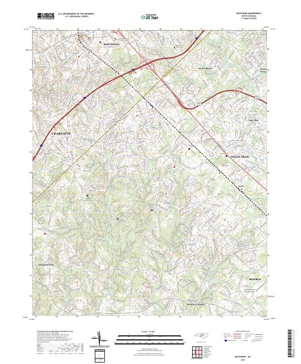 Matthews 2022 topographic map thumbnail