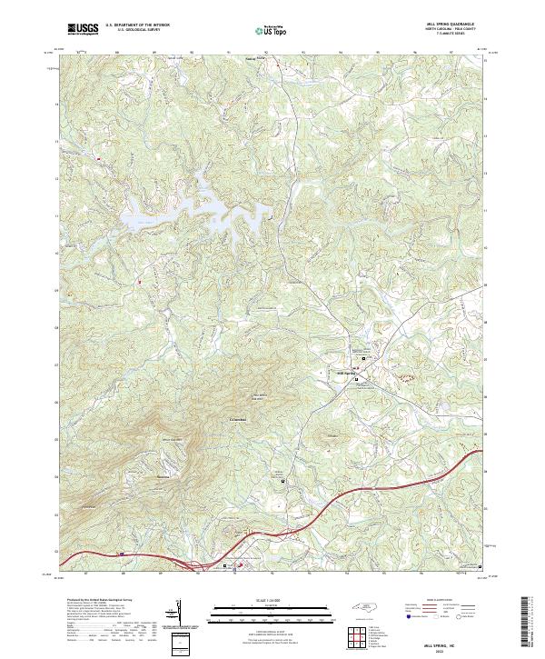 Mill Spring 2022 topographic map thumbnail