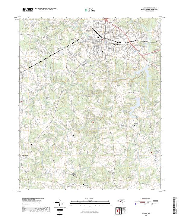 Monroe 2022 topographic map thumbnail