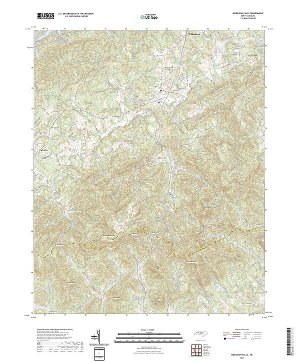 Moravian Falls topographic map thumbnail