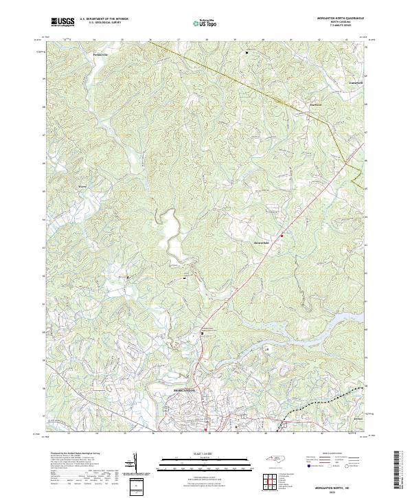 Morganton North topographic map thumbnail