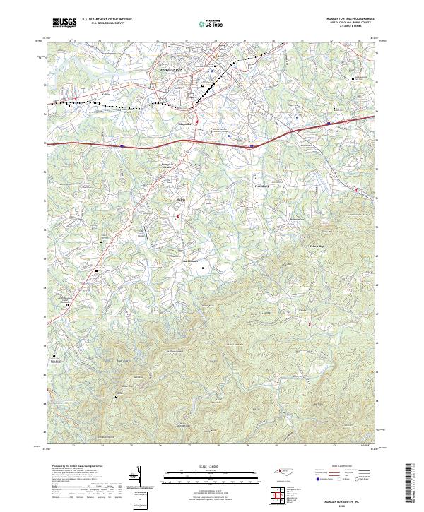 Morganton South topographic map thumbnail