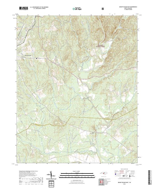 Mount Gilead East topographic map thumbnail