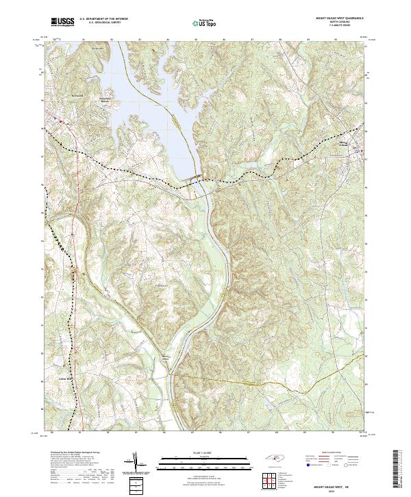 Mount Gilead West topographic map thumbnail
