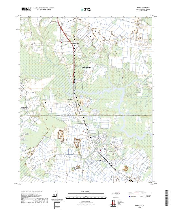 Moyock 2022 topographic map thumbnail