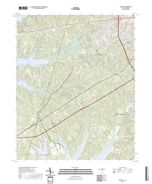 New Hill 2022 topographic map thumbnail