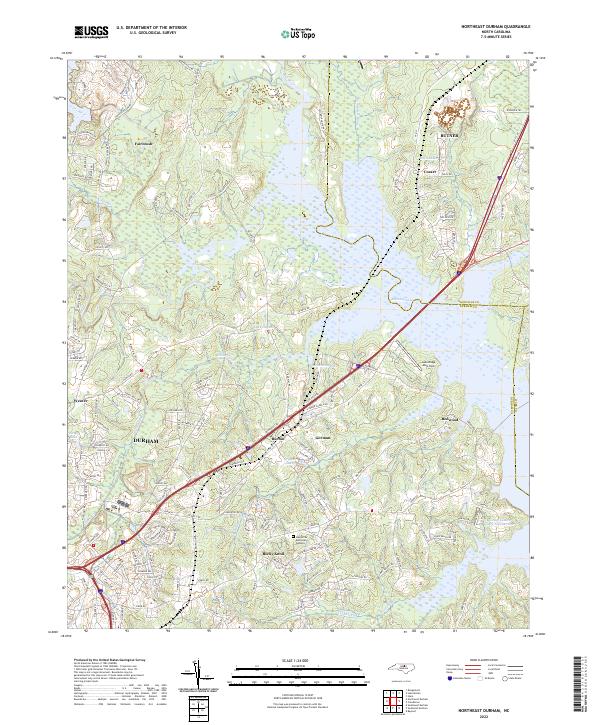 Northeast Durham topographic map thumbnail