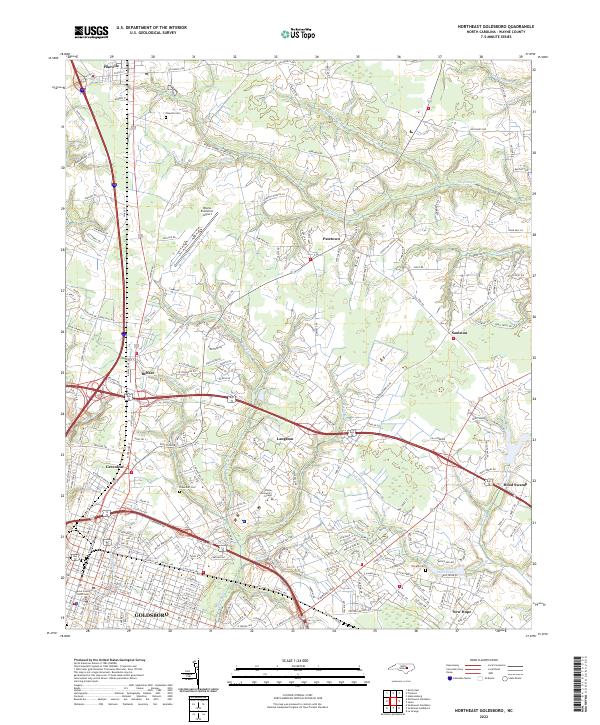 Northeast Goldsboro topographic map thumbnail