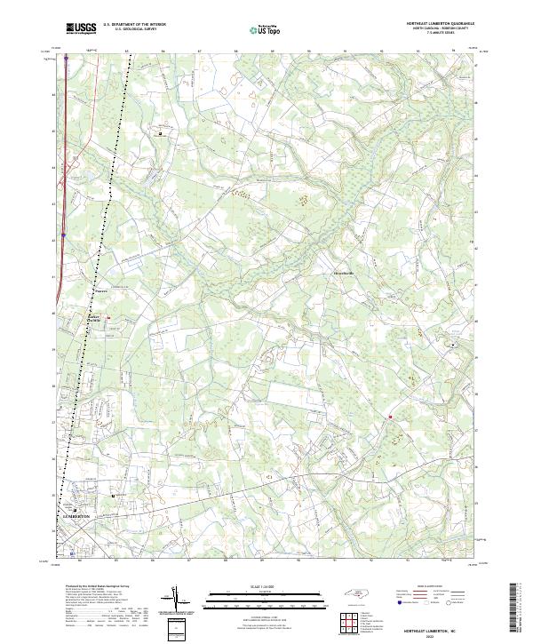 Northeast Lumberton topographic map thumbnail