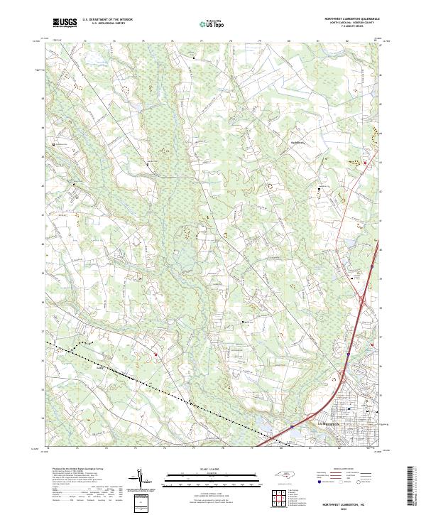 Northwest Lumberton topographic map thumbnail