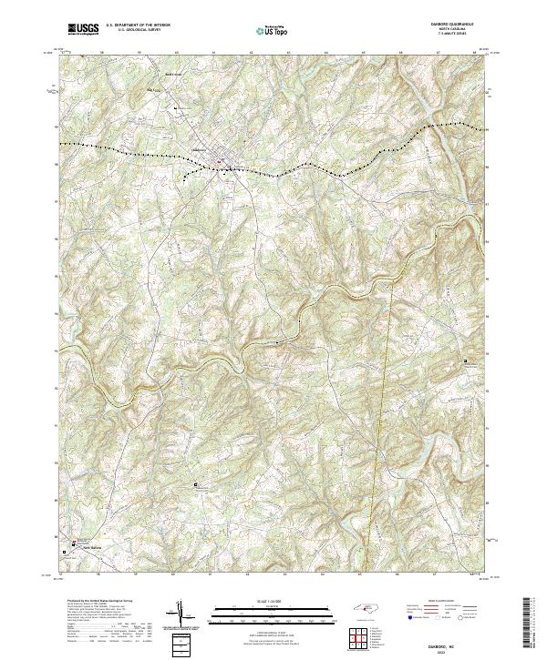 Oakboro 2022 topographic map thumbnail