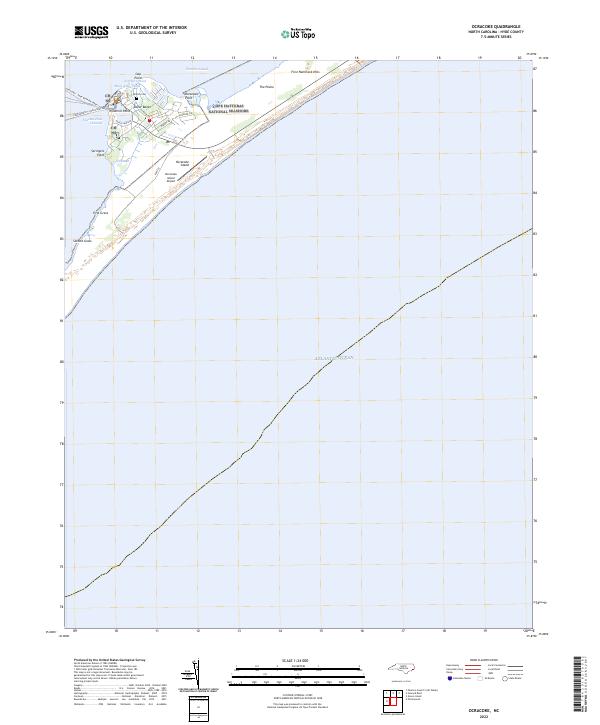 Ocracoke 2022 topographic map thumbnail