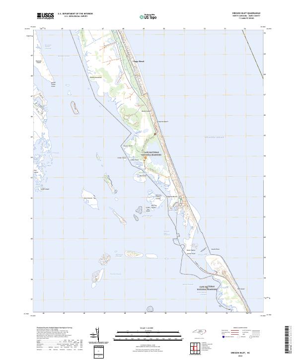 Oregon Inlet topographic map thumbnail