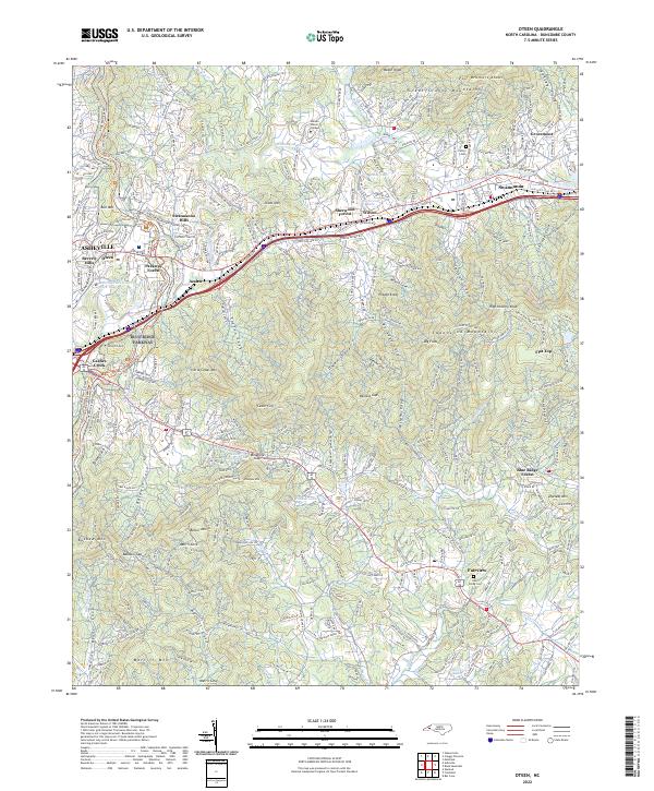 Oteen 2022 topographic map thumbnail