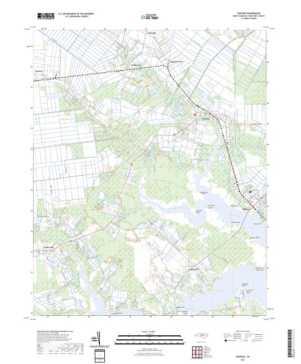 Pantego 2022 topographic map thumbnail
