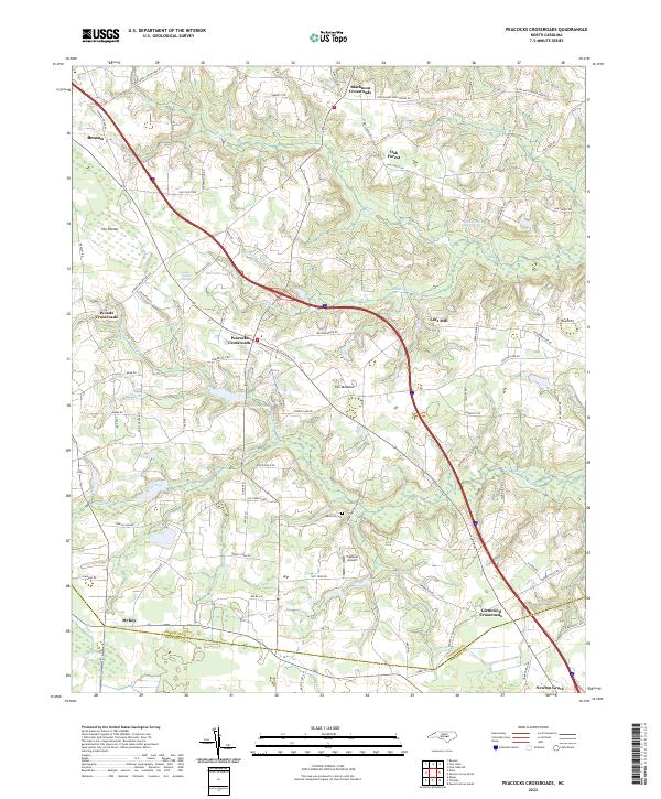 Peacocks Crossroads 2022 topographic map thumbnail